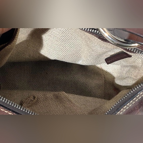 VTG Dooney & Bourke Leather Croc Embossed Espresso Brown Shoulder Bag - Picture 5 of 6